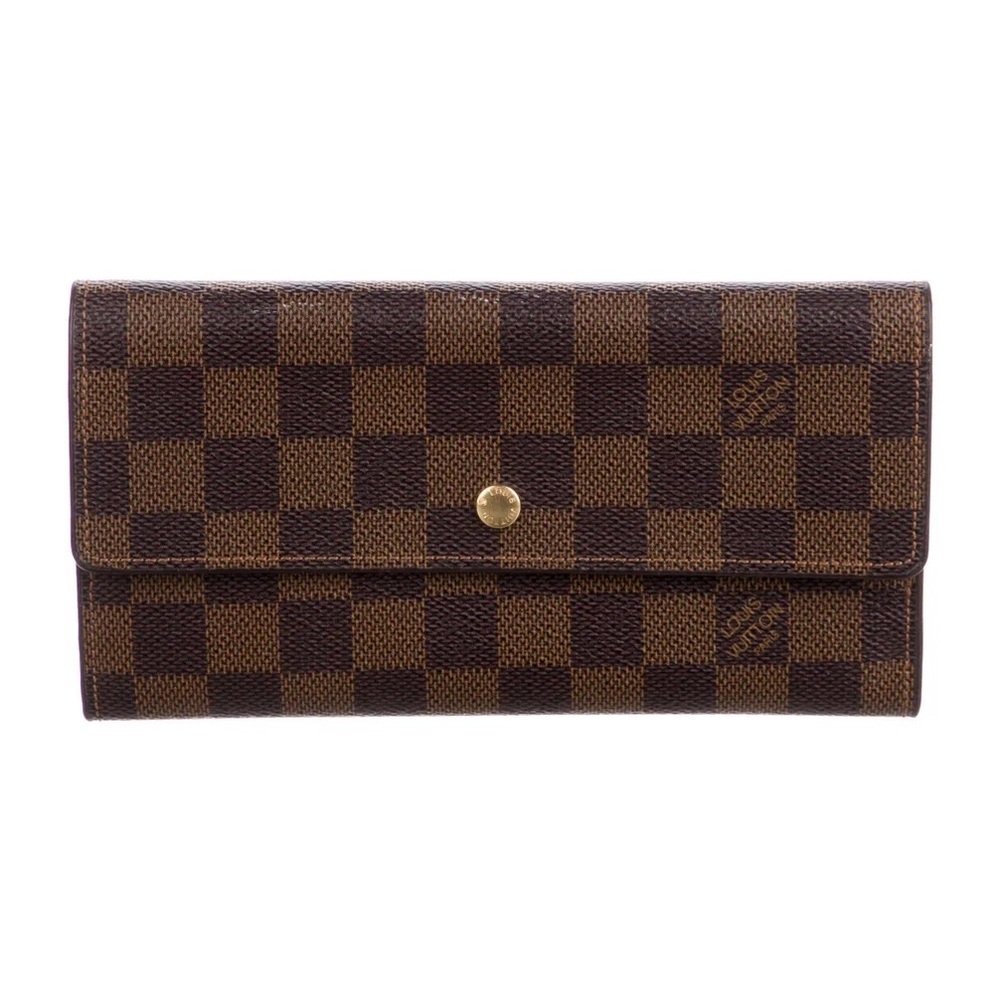 Louis Vuitton Porte Monnaie Long Bifold Clutch N61724 Wallet Damier Vintage